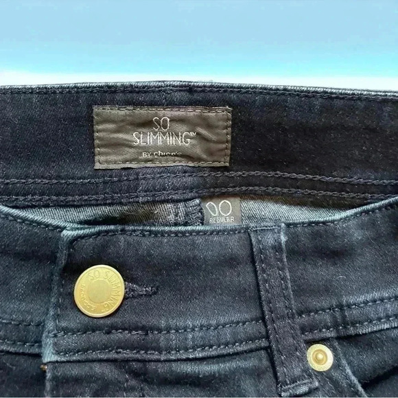 Chicos So Slimming Jeans Womens size 00. Dark Blue Stretch 32 x 29 - Picture 4 of 4